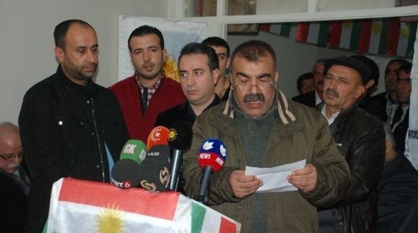 K&uuml;rdistan Bayrakları İle A&ccedil;lık Grevi Başlattılar