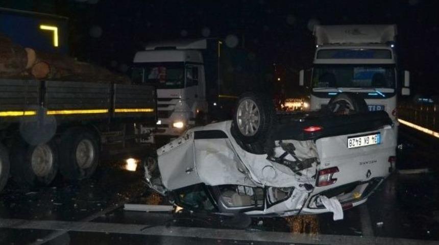 Takla Atan Otomobilden Yara Almadan Kurtuldu