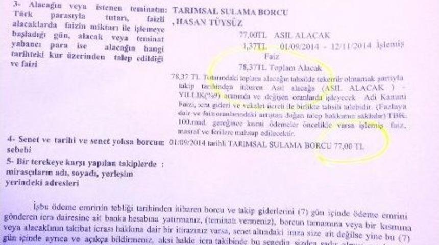 Afyonkarahisarlı &Ccedil;ift&ccedil;ilere &rsquo;icra Takibi&rsquo;