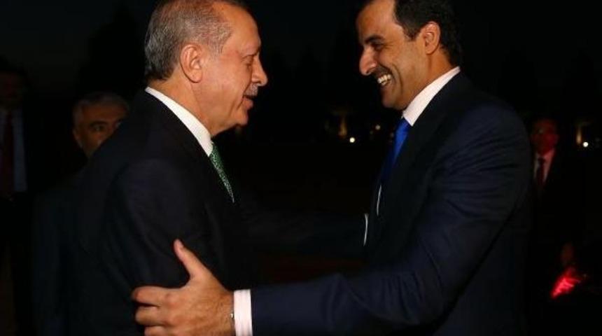 Cumhurbaşkanı Erdoğan Katar Emiri Temim'i Kabul Etti