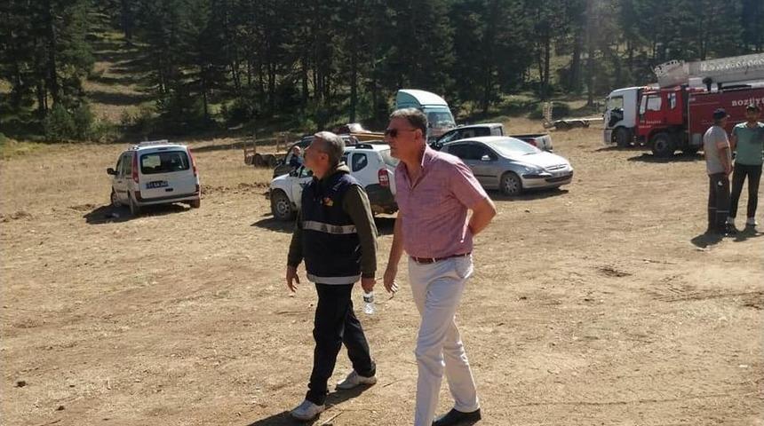 Başkan Duymuş, Yangın B&ouml;lgesini İnceledi