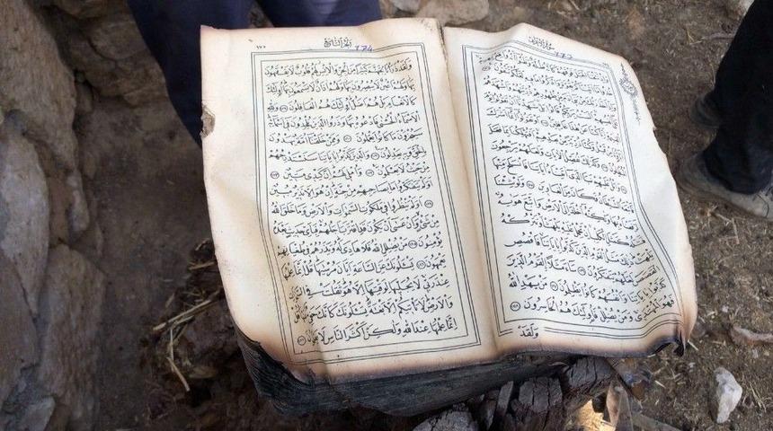 Yangında K&uuml;l Olan Evde Sağlam Kalan Tek Şey Kuran-ı Kerim