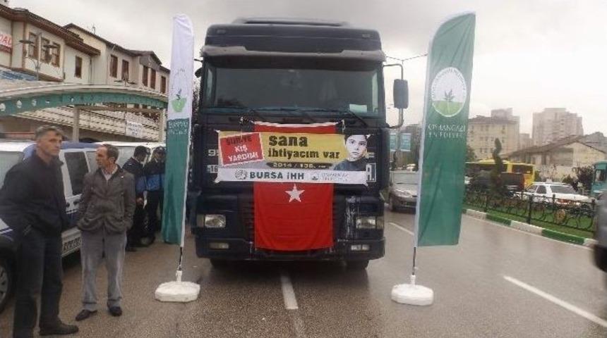 Bursa’dan Suriyeli Mültecilere 139. Yardım Tırı Dualarla Uğurlandı