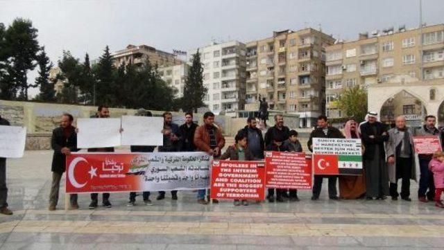 Şanlıurfa’Daki Suriyelilerden Geçici Hükümete Tepki Eylemi