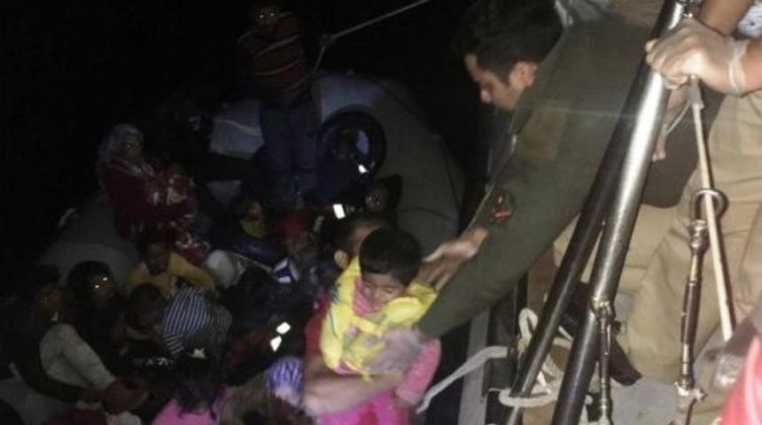 44 Suriyeli G&ouml;&ccedil;men Sahil G&uuml;venlik Tarafından Kurtarıldı