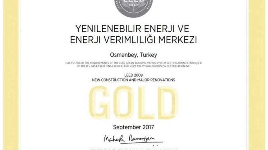 Gap Yenev&rsquo;e Uluslararası Altın Sertifika &Ouml;d&uuml;l&uuml;