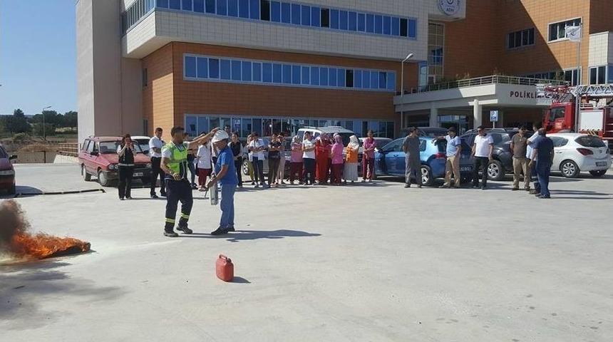 Ayvacık Devlet Hastanesi&rsquo;nde Yangın Tatbikatı