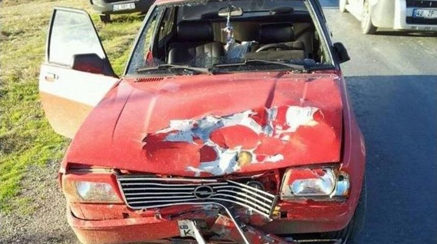 Seydişehir&rsquo;de Otomobille Motosiklet &Ccedil;arpıştı: 1 Yaralı