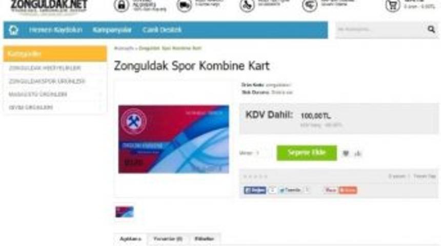 Zonguldakspor Kombineleri İnternetten Satılıyor