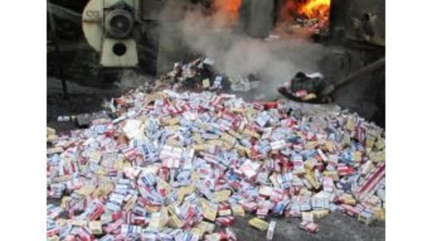 Ordu&rsquo;da 345 Bin Paket Sigara İmha Edildi