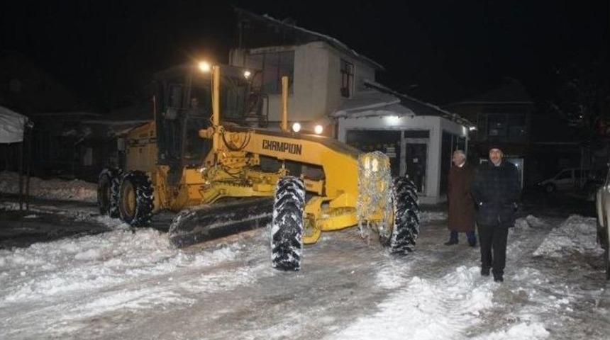 Muş&rsquo;ta Karla M&uuml;cadele &Ccedil;alışması