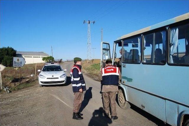 Malkara Jandarması Kış Lastiği Ve Tonaj Uygulaması Yaptı