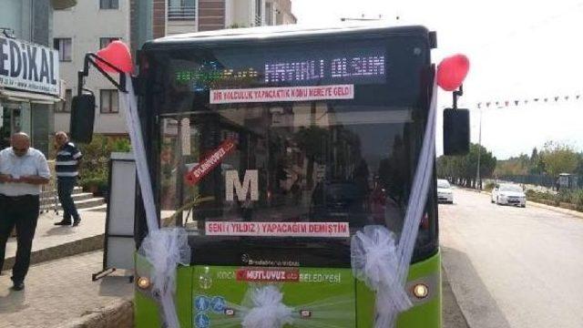 Belediye Otobüsü Gelin Arabası Oldu