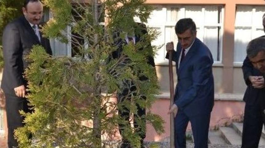 Manisa Valisi&rsquo;ne Plaket Yerine Fidan