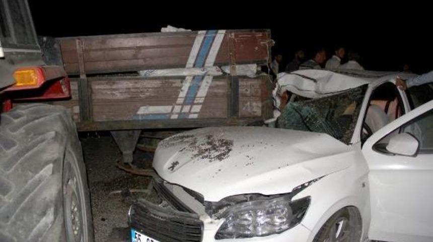 Otomobil, Trakt&ouml;re &Ccedil;arptı : 2'si Ağır 4 Yaralı