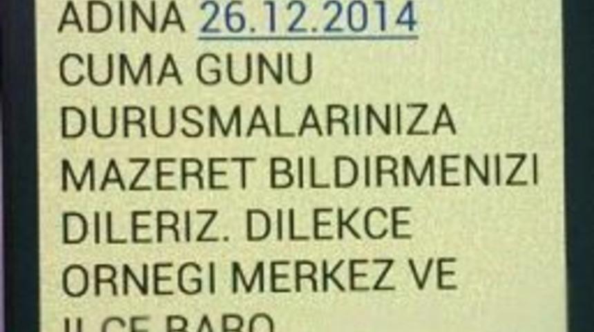 Barodan Avukatlara 'yarın Duruşmalara Katılmayın' &Ccedil;ağrısı