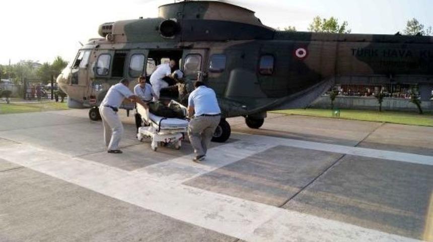 Kayalıklara D&uuml;şen Kadın Helikopterle Kurtarıldı