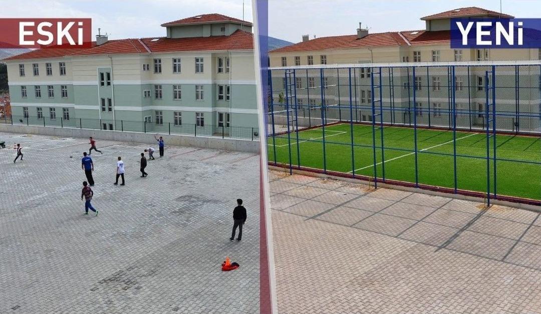 Arif Nihat Asya Ortaokulu&rsquo;nda Sentetik Sahası Hizmete Giriyor