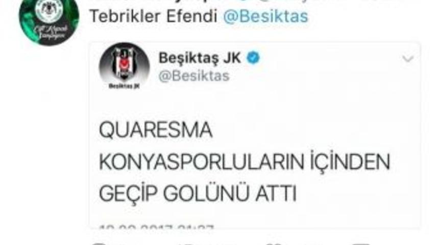 Atiker Konyaspor&rsquo;dan Beşiktaş&rsquo;a Yanıt: "tebrikler Efendi"