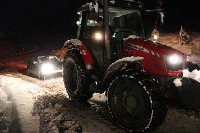 Kar Yağışı Eskipazar'da Etkili Oldu