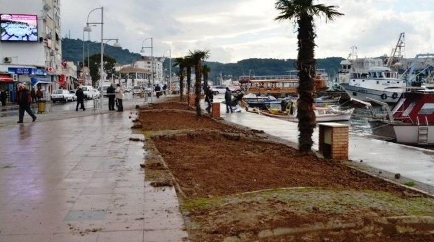 Ayvalıkta Cumhuriyet Meydanında Y&uuml;r&uuml;me Alanları Genişletiliyor