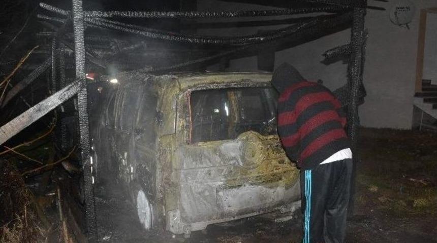 Tekirdağ’da Park Halindeki Araç Alev Aldı