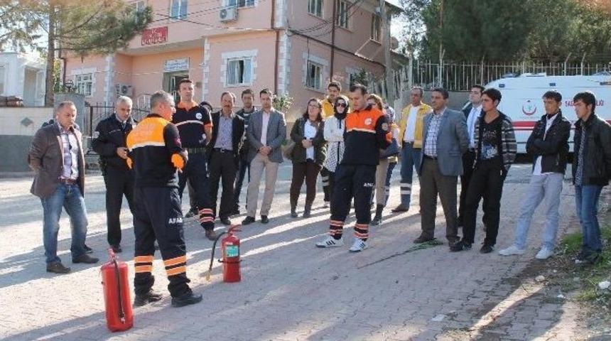 Afad, Polateli İl&ccedil;esinde Yangın Tatbikatı Yaptı