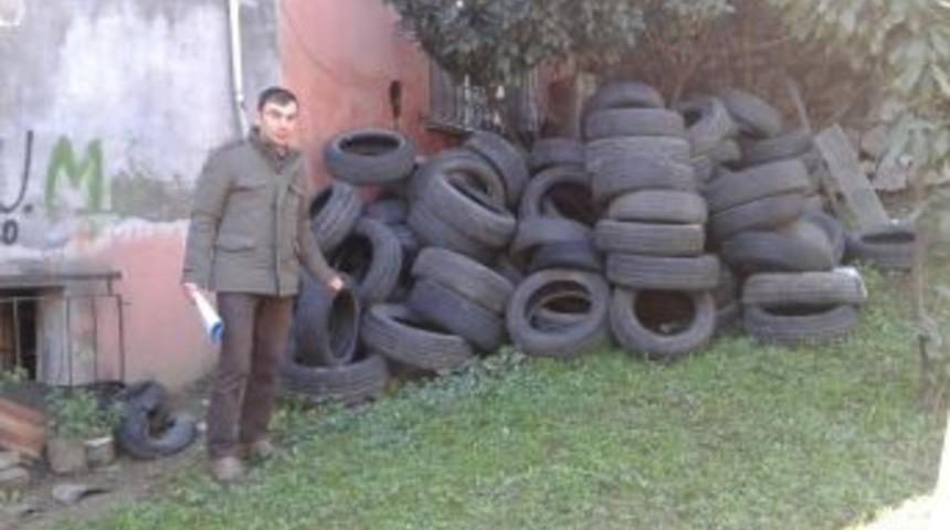 İzmit’te Bir Ayda 30 Ton Atık Lastik Toplandı