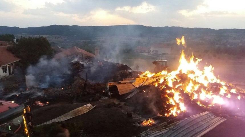 Kastamonu&rsquo;da Yangında 800 Saman Balyası Yandı
