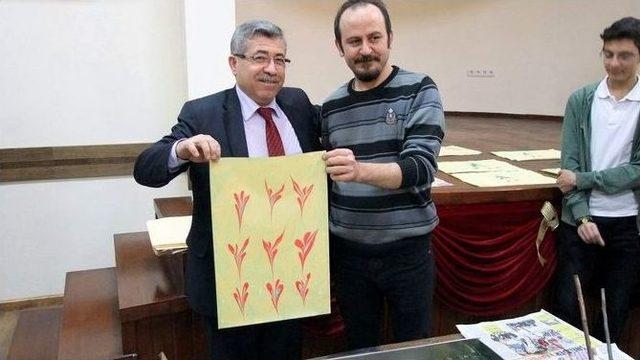 G&uuml;zel Sanatlar &Ouml;ğrencileri Ebru Sanatını &Ouml;ğrendi 1