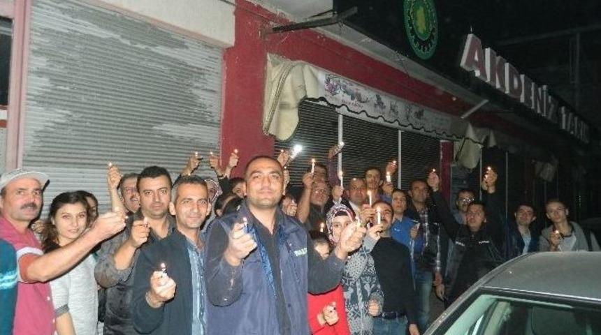 Elektrik Kesintisine &Ccedil;akmaklı Protesto
