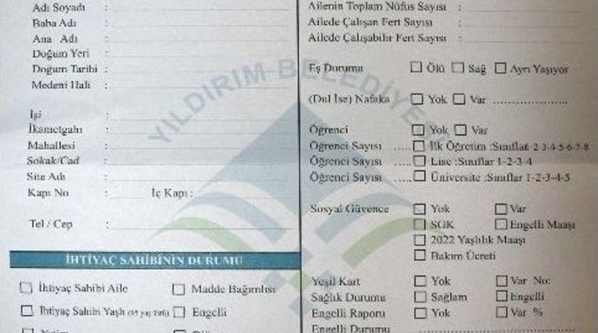 Yıldırım&rsquo;ın Yoksulluk Haritası &Ccedil;ıkartılıyor