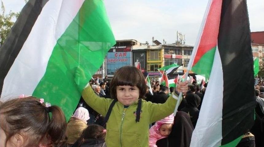 Muş&rsquo;ta İsrail&rsquo;e Telin Mitingi D&uuml;zenlendi