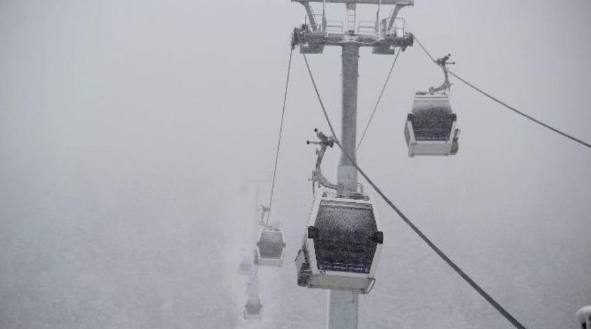Uludağ&rsquo;ı Tipi Vurdu, Teleferik Seferleri İptal Edildi...(&ouml;zel Haber)