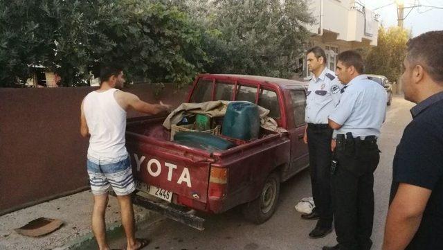 Çaldıkları 100 Litre Mazotu Taşıyamayınca, Yarı Yolda Bırakıp Kaçtılar