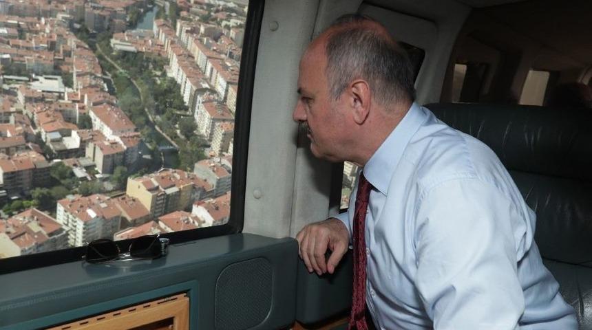 Vali Çakacak, Eskişehir’i Havadan İnceledi