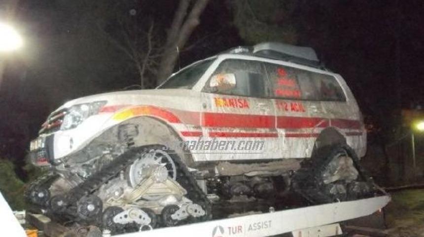 Kar Ambulansını Taşıyan &Ccedil;ekiciye Fazla Y&uuml;k Cezası