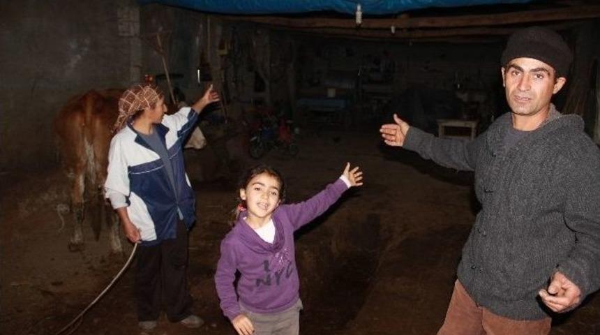 Ge&ccedil;en Yıl Evi Yanan Aile, Ahırda Hayvanlarla Yaşıyor