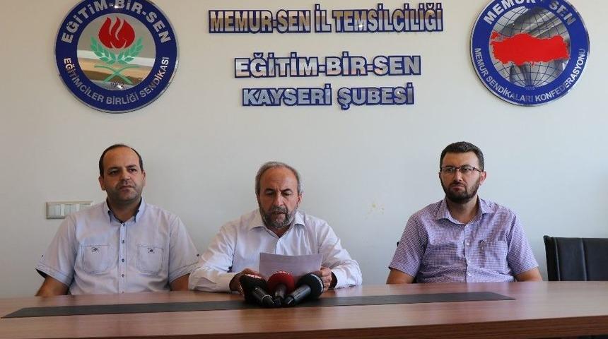 Eğitim Bir-sen Kayseri Şube Başkanı Aydın Kalkan: