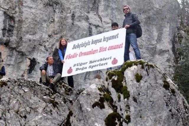 800 Yıllık Sedirleri Kesen Mermer Ocağı Protesto Edildi