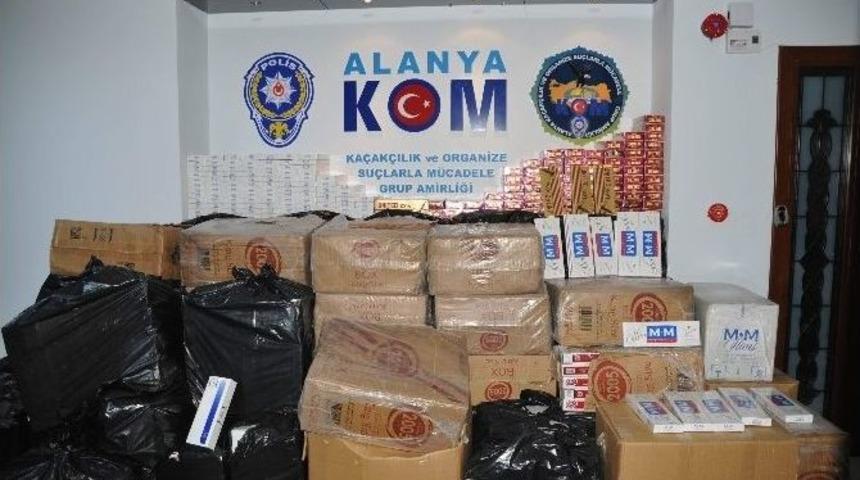 Alanya&rsquo;da 33 Bin 30 Paket Ka&ccedil;ak Sigara Ele Ge&ccedil;irildi