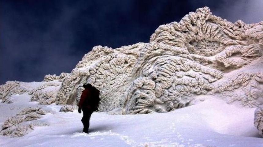 Karlı Zirvede R&uuml;zgar İzi