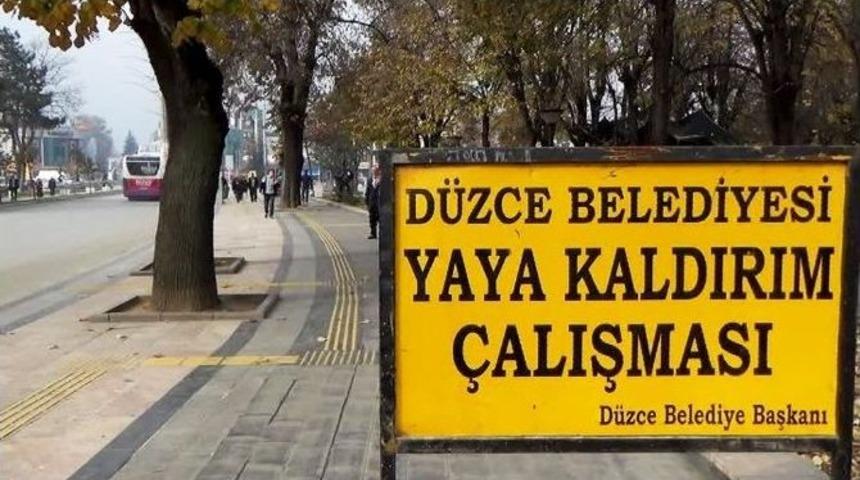 D&uuml;zce&rsquo;de Kaldırımlar Kışa Hazırlanıyor