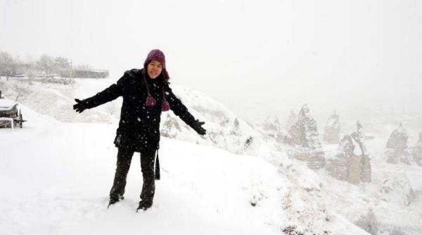 KAPADOKYA&rsquo;YA İLK KAR YAĞDI
