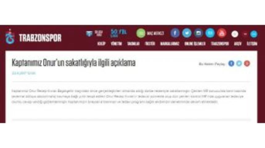 Trabzonspor&rsquo;Dan Onur Kıvrak A&ccedil;ıklaması