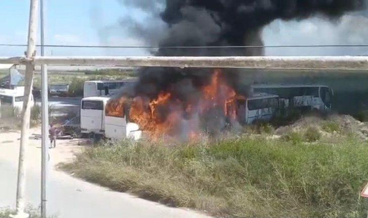 Antalya’da 4 Otobüs Alev Alev Yandı G1