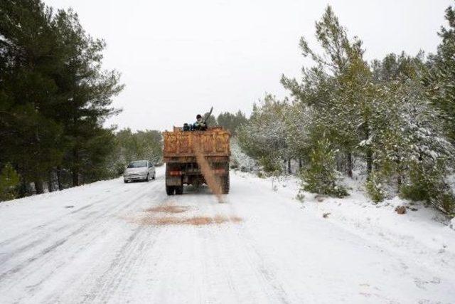 Muğla'da Kar Yağışı Etkili Oluyor (2)