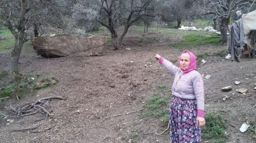 Dağdan Kopan Kaya Eve Metreler Kala Durdu