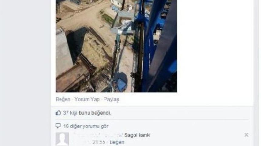 KULE VİNCİNİN TEPESİNDE HAYAT KAVGASI