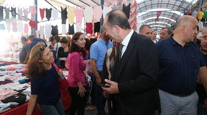 Edirne Belediye Başkanı G&uuml;rkan Ulus Pazarı&rsquo;nda